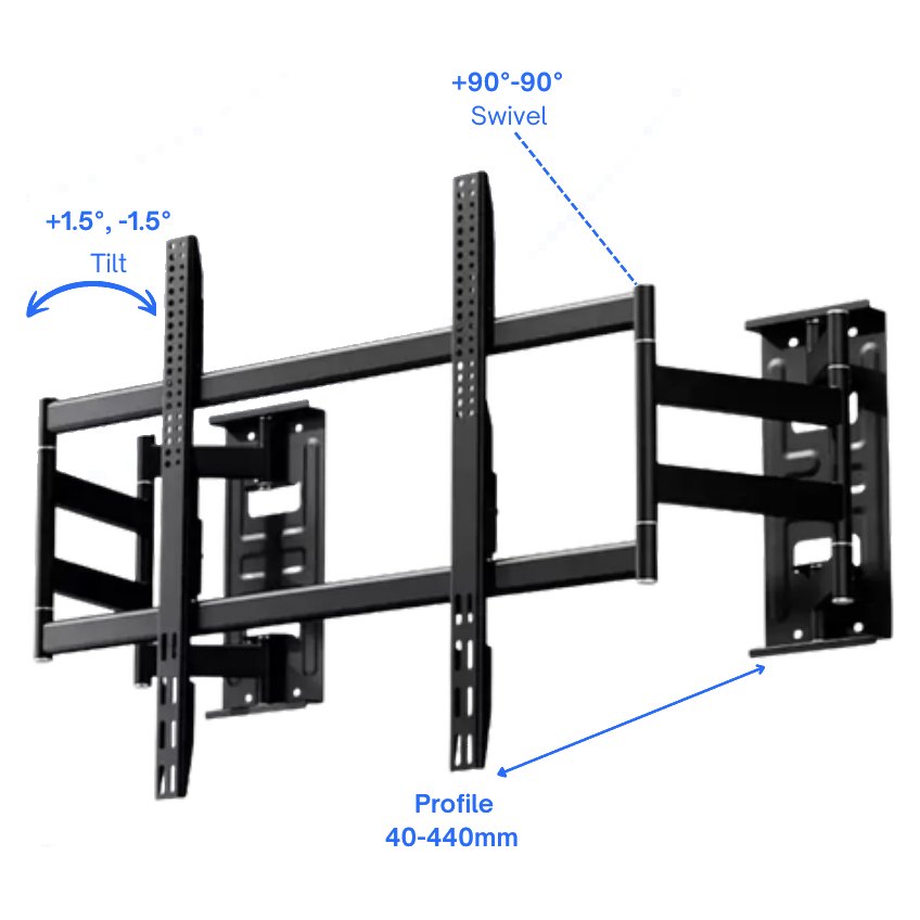 PXW-360L Ultra Slim Large Screen Full Motion TV Mount